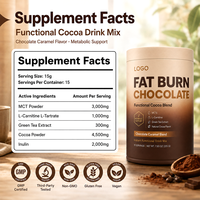 Poudre fonctionnelle instantanée brûle-graisses au chocolat et caramel, avec MCT, extrait de thé vert et L-Carnitine, complément alimentaire favorisant la santé