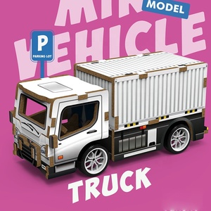 Modèle de puzzle 3D en bois pour enfants, camion de pompiers, ambulance, puzzle DIY pour enfants - Product Image 3