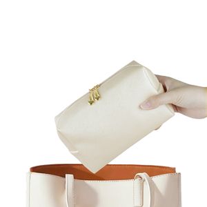 Bolsa de Cosméticos de Cuero PU Personalizada para Mujer, Bolsa de Maquillaje Minimalista para Uso Diario, Bolsa de Almacenamiento Portátil para Viajes - Product Image 5