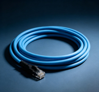 Câbles de communication Ethernet haute vitesse multicolores, câbles RJ45 Cat6 ultra-minces en cuivre bleu non blindés sur mesure