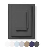 Drap de lit en coton égyptien cousu, 100% long, drap plat de couleur, pour hôtel, avec housse d'oreiller, 1000 TC