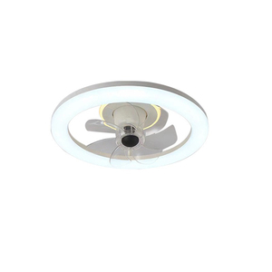 Ventilador de techo para dormitorio moderno con LED y control remoto, diseño invisible, 5 años de garantía, luz blanca cálida - Product Image 1