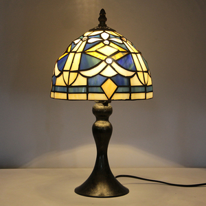 LongHuiJing 8 Inch Stained Glass <strong>Table</strong> Lamp Iron Spindle Base E26/E27 Socket Dragonfly Pattern Shade Hot Sale US EU - Product Image 6