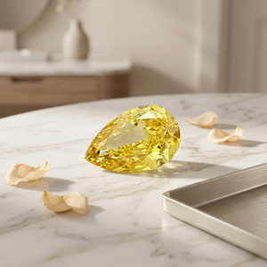 AURALUXURIA LG15 VS2 Diamant de laboratoire fantaisie jaune taille poire, pierre libre, certifié IGI, origine Gujarat, pour la fabrication de bijoux - Product Image 5