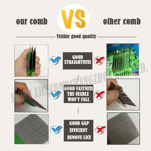 Peine Profesional para Eliminar Piojos y Liendres, Herramienta Ergonómica <span class=keywords><strong>de</strong></span> <span class=keywords><strong>Metal</strong></span> con Mango Azul para Tratamiento Capilar, <span class=keywords><strong>Precio</strong></span> <span class=keywords><strong>de</strong></span> Fábrica - Product Image 4