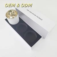 Emballage de bougie en papier noir de luxe personnalisé, boîte cadeau rigide pour bougie de Noël, finition premium mate UV, boîte en papier pour flacon de parfum