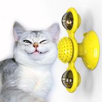 Jouet rotatif pour chat en forme de moulin à vent, brosse auto-massante et grattoir pour l'élimination des poils, pour le divertissement quotidien des chatons