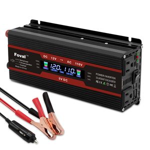 Convertisseur de courant pour voiture Foval LCD 1500W 2000W 2600W vers AC 12V 24V vers 110V 220V, onduleur à onde sinusoïdale modifiée, alimentation directe usine - Product Image 1