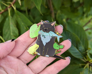 Personalizable Aleación de zinc transparente artesanía brillo Animal dibujos animados negro níquel esmalte para moda promocional - Product Image 4