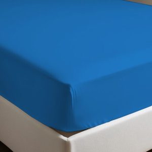 Drap-housse 100% coton couleur Avio pour lit français 140x190cm - Product Image 1