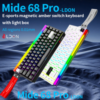 LDON 68pro New Model RGB Wired Keyboard 8KHz Polling Rate Magnetic Switches PBT Keycaps Aluminum Alloy USB for Desktop Use