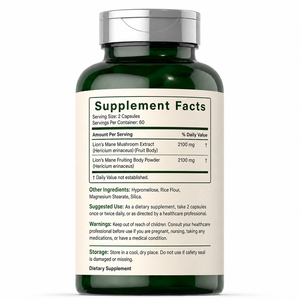 Suplemento Herbal, Extracto de Melena de León, Cápsulas Vegetarianas con Antioxidantes para la Salud del Cerebro y la Inmunidad, Uso en Adultos - Product Image 6