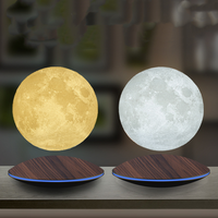 Lámpara Lunar Magnética Levitante, Luz Nocturna LED 3D, Control Táctil, 3 Colores, Lámpara de Escritorio Giratoria Flotante para Decoración del Hogar y Regalo