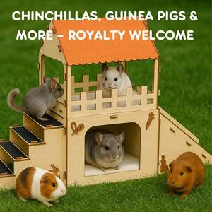 Gran Escondite para Conejos, Acogedor <span class=keywords><strong>Castillo</strong></span> para Conejos con Tapetes de Felpa, Escondite de Madera para Conejos, Casa para Conejos de Interior, Casa para Chinchillas, Casa para Cobayas - Product Image 4