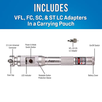 Kit d'outils Qitian VFL300 en alliage d'aluminium durable, incluant des adaptateurs FC/SC/ST, câbles à fibres optiques FTTH 10 km 20 km, localisateur visuel de défauts