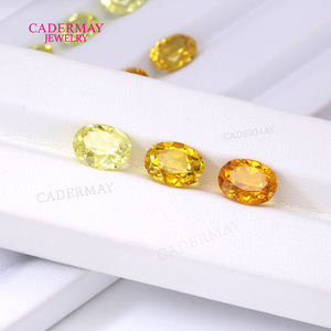 Cadermay Synthetic Citrine Oval Loose Gemstones Deep Yellow Medium Yellow Lemon Yellow For Jewelry Making - Product Image 3