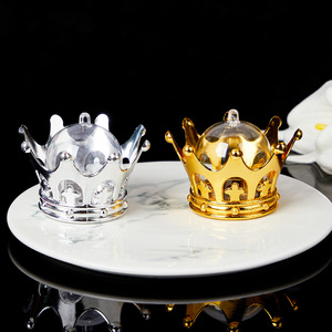 Scatola di caramelle in plastica oro e argento con corona in stile europeo scatola di cioccolatini Souvenir per banchetti creativi per matrimoni e feste per bambini - Product Image 2
