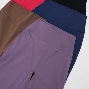 Pantaloni da Yoga con sollevamento a vita alta personalizzati pantaloni a campana con controllo della pancia pantaloni larghi da corsa per allenamento a gamba dritta pantaloni della tuta larghi - Product Image 5