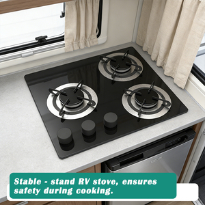 Cuisinière à gaz compacte à trois brûleurs JDA facile à nettoyer, en acier inoxydable SS304, intégrée pour camping-car, cuisine mobile, <span class=keywords><strong>caravane</strong></span> et vie en van - Product Image 3