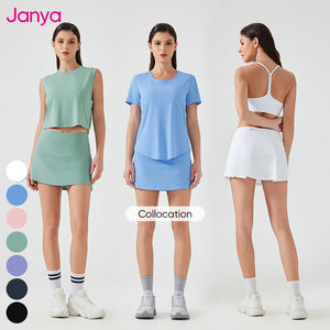 Janya女式二合一健身运动服透气快干高尔夫瑜伽裙迷你百褶网球裙带安全短裤 - Product Image 6