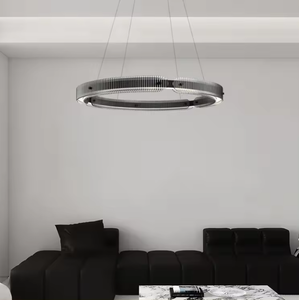 Zèle Éclairage Lustres Pendentif Lumières Design Contemporain Anneau Lumière Verre Led Cristal Lustre - Product Image 4