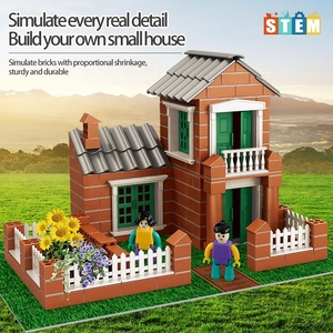 165PCS Đồ chơi sáng tạo tự làm vườn biệt thự đất sét kết nối nhỏ gạch xây dựng đồ chơi xây dựng nhà thật mini gạch xi măng tự làm đồ chơi - Product Image 5