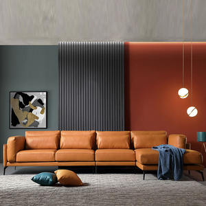 प्रकाश लक्जरी घर के फर्नीचर कमरे में रहने वाले फ्रेंच सोफे आधुनिक चमड़े के लक्जरी एल के आकार का सोफे चैज़लोंग कोने सरल सोफे डिजाइन - Product Image 4