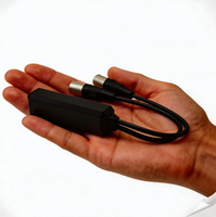 Dante 2Ch Analog Output Dongle 24-bit 96kHz PoE 802.3af XLR MALE-MALE Konverter Audio Profesional Audio Latensi 1-5ms