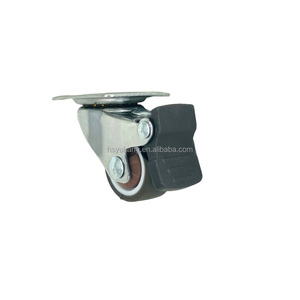 Ruote Industriali del Produttore per Mobili, Piccole Ruote Girevoli con Freno a Pedale Laterale, Ruota Solida con Protezioni Filettate - Product Image 2