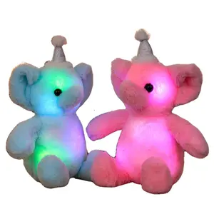 큰 귀 인형과 LED 사용자 정의 코끼리 다채로운 라이트 업 코끼리 봉제 장난감 박제 동물 봉제 코끼리 인형