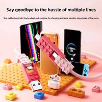 Câble de données pour téléphone portable Lego Design 4-en-1 pour connecteurs Type-C, ligne de charge ultra-rapide pour téléphones Android