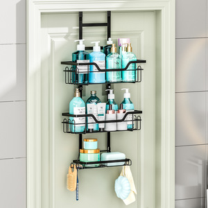 Étagère de rangement pour salle de bain à 3 niveaux, organisateur de douche mural d'angle avec panier suspendu pour étagères de salle de bain - Product Image 1
