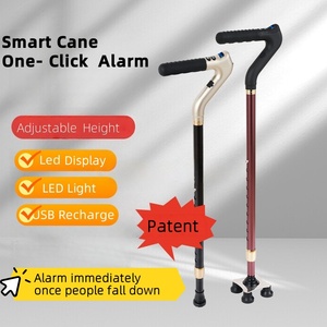Canne de marche télescopique en aluminium réglable avec écran LED intelligent médical, pliable, avec lumière LED et alarme pour personnes âgées - Product Image 6