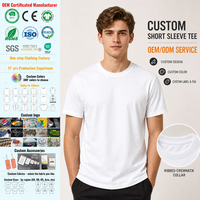 T-shirt Homme Décontracté Col Rond Manches Courtes en Jersey Mélange Polyester/Coton Épais Respirant Anti-rétrécissement Anti-boulochage Coupe Oversize Vierge