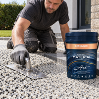 Revêtement de sol perméable en résine époxy transparente antidérapante résistant aux intempéries, pavés de galets de couleur naturelle pour terrasse et balcon
