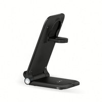 Cargador inalámbrico rápido plegable 3 en 1 de 20 W, tecnología nueva de 2024, soporte portátil para cargar teléfonos celulares, auriculares y relojes inteligentes.