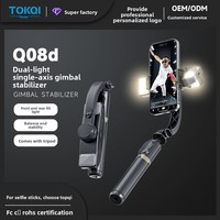 Nouveau stabilisateur pour perche à selfie télécommandée, anti-tremblement, avec lumière LED intégrée, mini trépied portable en alliage d'aluminium pour VLOG