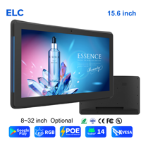 WA1569T Tableta Android de 15.6 Pulgadas con Rk3576S, 4+32GB, Android 14, POE, Pantalla Táctil para Publicidad en Interiores