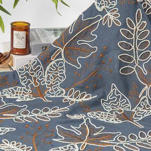 <span class=keywords><strong>Tissu</strong></span> en coton de style printemps et automne, grand motif de feuille d'érable, fil de coton, <span class=keywords><strong>tissu</strong></span> brodé pour robe cheongsam, <span class=keywords><strong>tissu</strong></span> en coton et <span class=keywords><strong>lin</strong></span> - Product Image 3