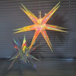 Luces de Cadena LED en Forma de Estrella de Navidad, 35cm, 2 Piezas, Impermeables, Decorativas para Exteriores, Plegables, Estilo Moraviano - Product Image 5