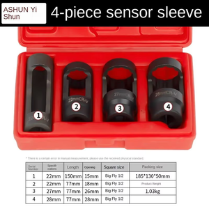 4Pcs Slotted Offset Exhaust Connector <b>Socket</b> Set,1/2" Drive CR‑V Steel Automotive Exhaust Fitting Removal Tool Kit - Product Image 2