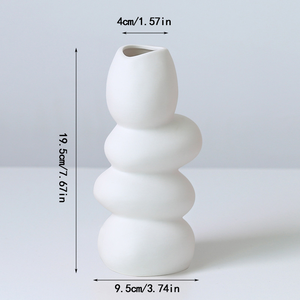 Florero <span class=keywords><strong>de</strong></span> cerámica Art Deco abstracto minimalista nórdico, forma <span class=keywords><strong>de</strong></span> <span class=keywords><strong>huevo</strong></span>, porcelana blanca y negra mate para decoración <span class=keywords><strong>de</strong></span> sala <span class=keywords><strong>de</strong></span> estar - Product Image 6