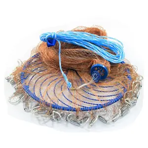 Fishing Hand Cast Net Throw Catch drawstring Throwing casting fishing net