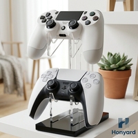 Support universel double pour manettes de jeu PS5 PS4 Xbox, support de manette en acrylique transparent, organisateur de bureau, présentoir
