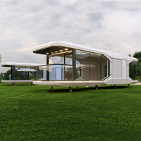 Petite maison mobile moderne de luxe de haute qualité Maison capsule spatiale préfabriquée Cadre en acier galvanisé aluminium Hôtel design industriel