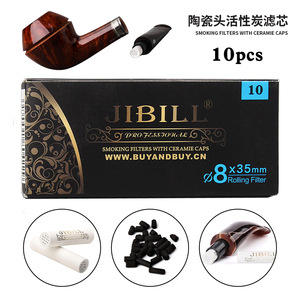 JIBILL Pipe Filter Cartridges 8mm Dual Ceramic Head Activated Carbon Smoking Accessory - Product Image 5