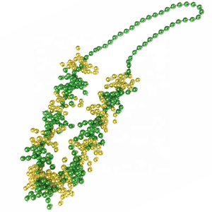 Yiwu-Mardi Gras de 6MM, 33 ", verde, blanco, rojo, collar de cuentas trenzadas de tres colores para el Día Nacional de México - Product Image 3