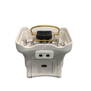 KISEN Dernier modèle mobile standard de bac à shampoing portable avec système de circulation d'eau et vapeur, mobilier de salon, cuve à shampoing avec réservoir à tige télescopique - Product Image 1