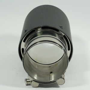 Embout d'échappement en fibre de carbone de haute qualité, embout d'échappement universel pour voiture, tuyau d'échappement, sortie à bord incurvé - Product Image 6