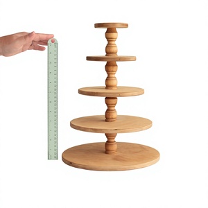 Support à gâteau en bois fait main, écologique, passe au lave-vaisselle, AZ ENTERPRISES, présentoir à desserts, style rustique, pour la maison et la boulangerie - Product Image 3